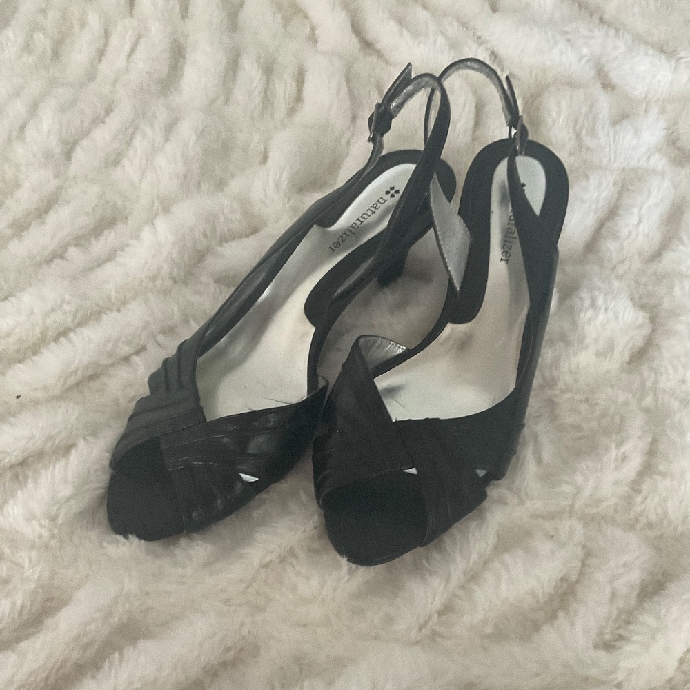 Naturalizer Black Open Toe Heel